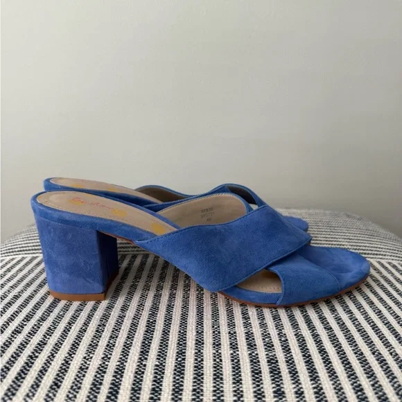 Boden Blue Suede Women's Mule Sandals - Picture 6 of 8